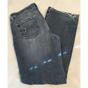 american eagle jeans women size 12 Stretch Skinny Straight Leg dark